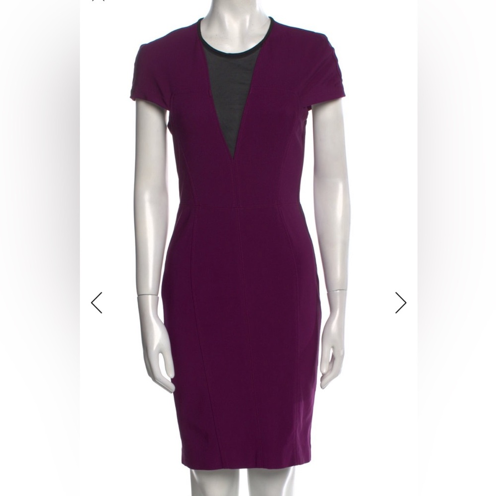 Yigal Azrouel Vintage Purple and Black Sheath Dress, Size Medium - Picture 3 of 11